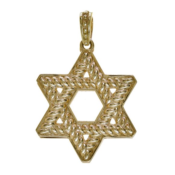 Classic Star Of David Pendant 14K Yellow Gold - Picture 1 of 4